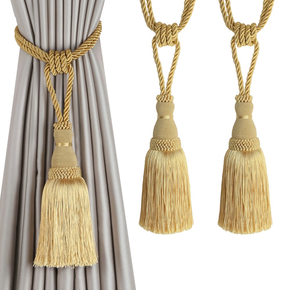 Embrasse De Rideaux Vintage Torsadée RougeRouille Tassel