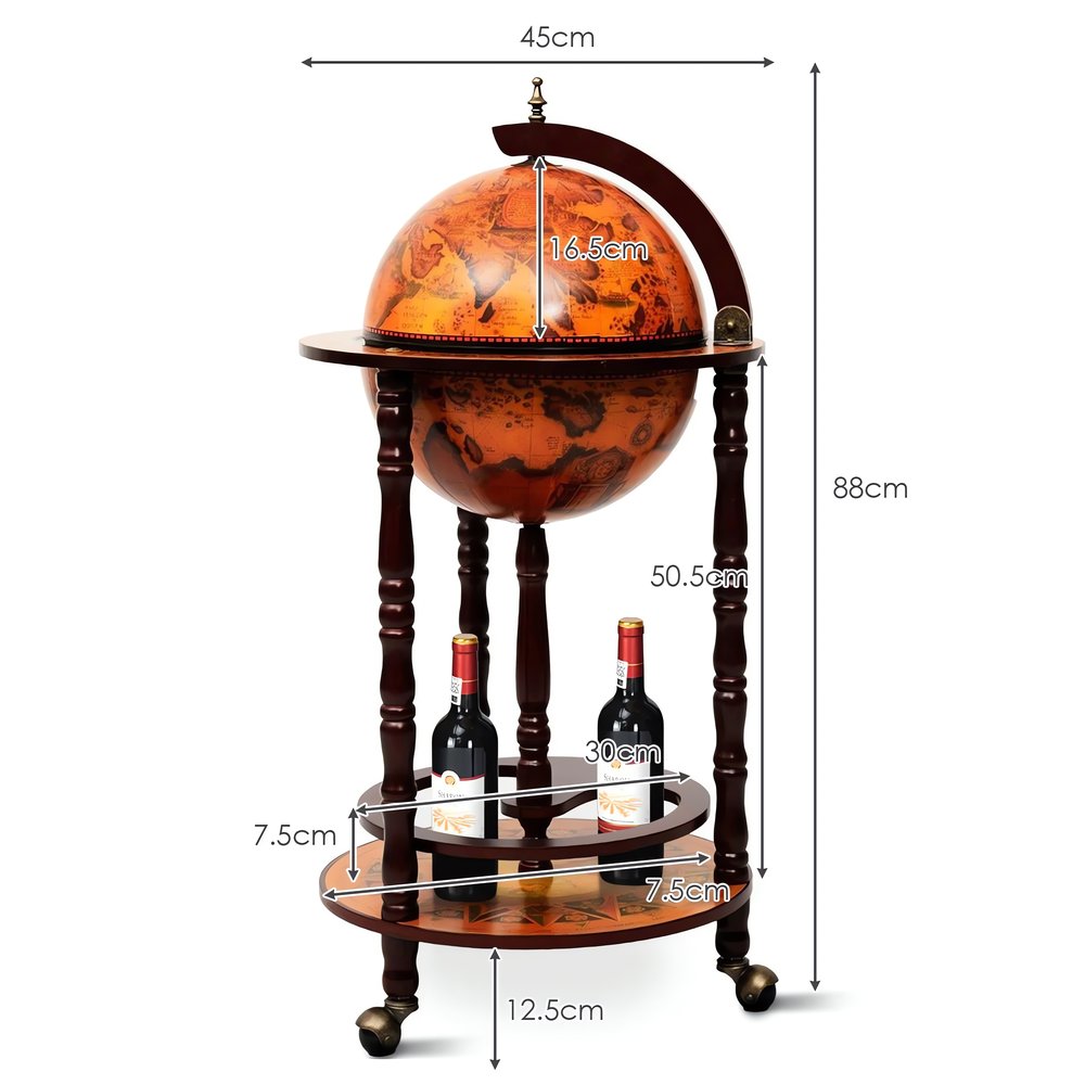Globe Terrestre Bar Vintage Support