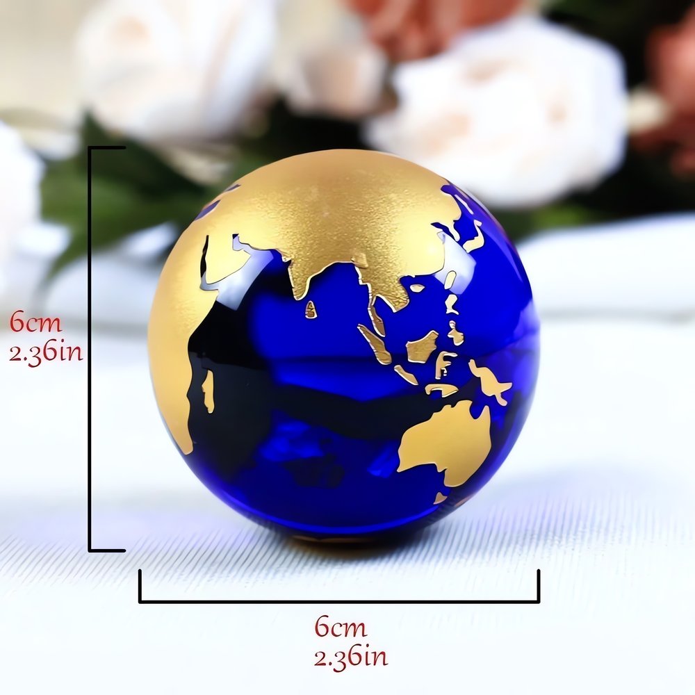 Globe Terrestre Vintage En Verre