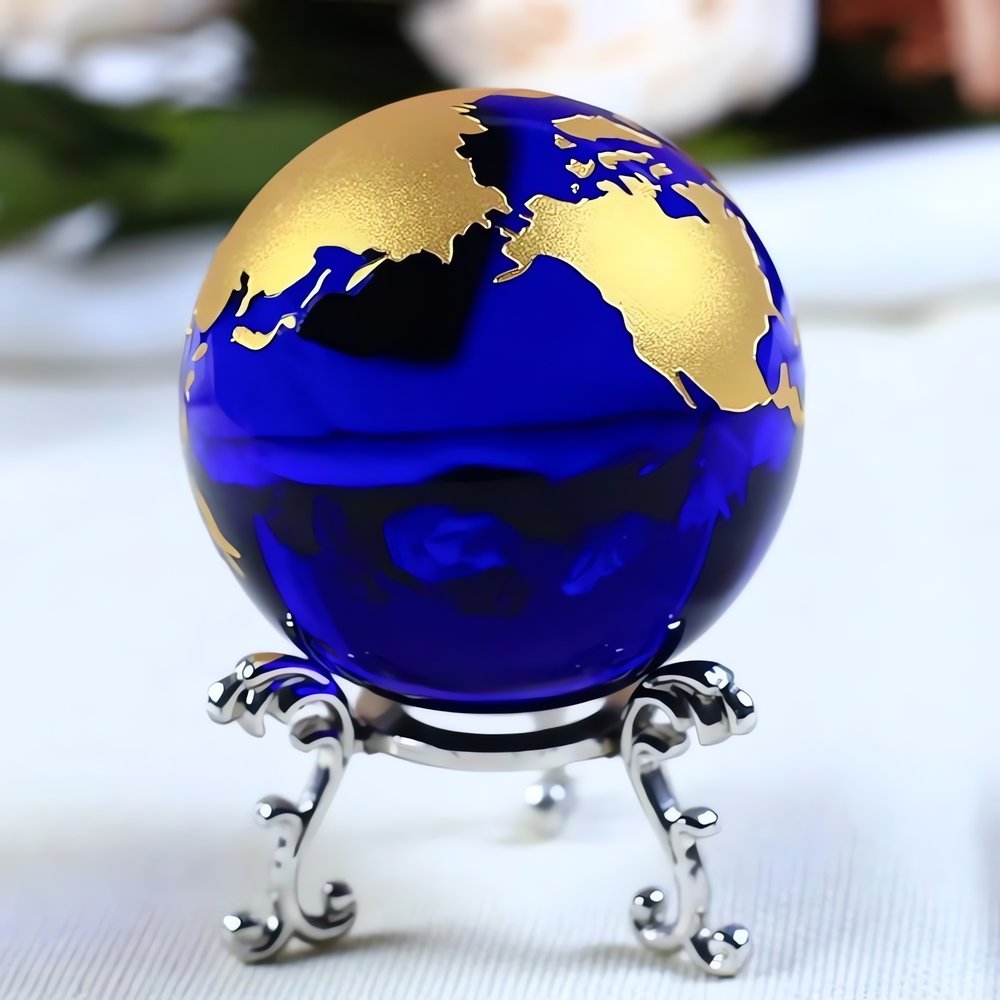 Globe Terrestre Vintage En Verre Ornements