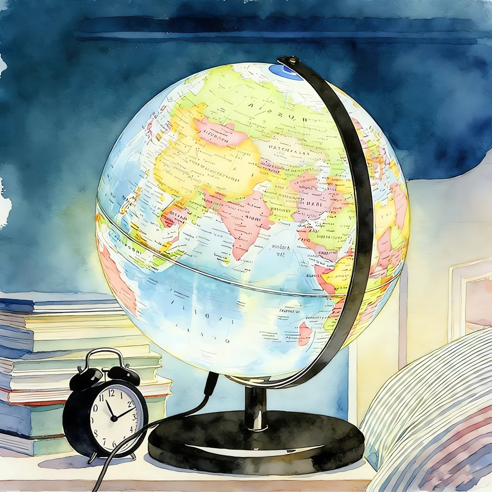 Globe Terrestre Vintage Lumineux