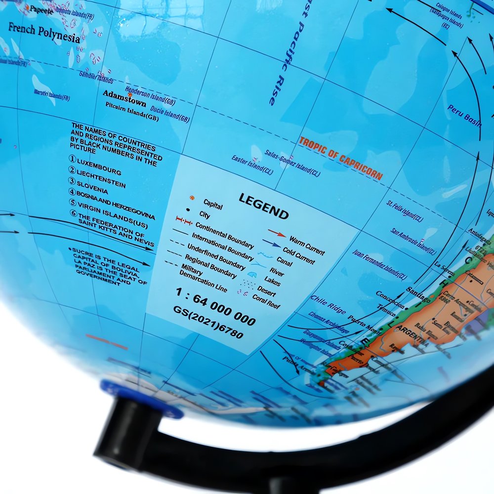 Globe Terrestre Vintage Sur Pied