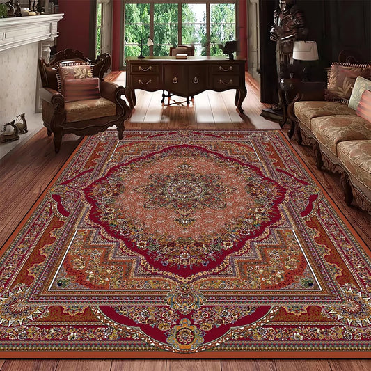 Grand Tapis Vintage Rouge Classique