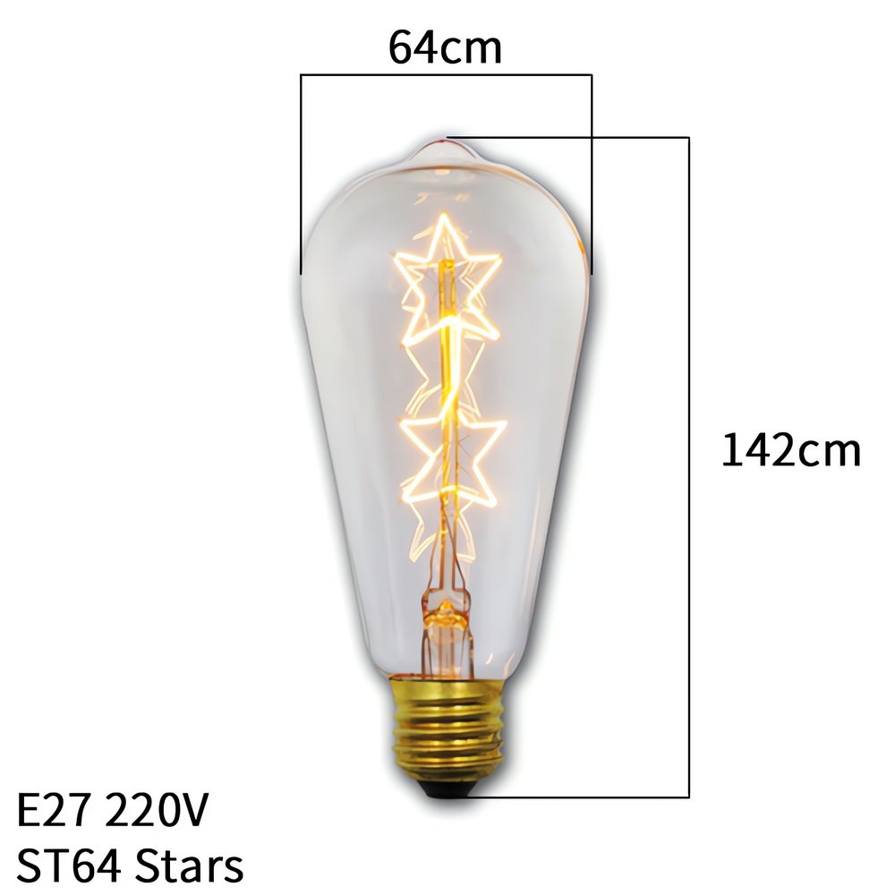 Grosse Ampoule Vintage Étoiles Design