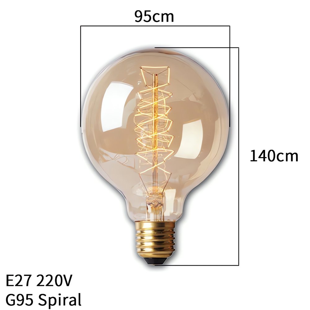 Grosse Ampoule Vintage Spirale Transparente