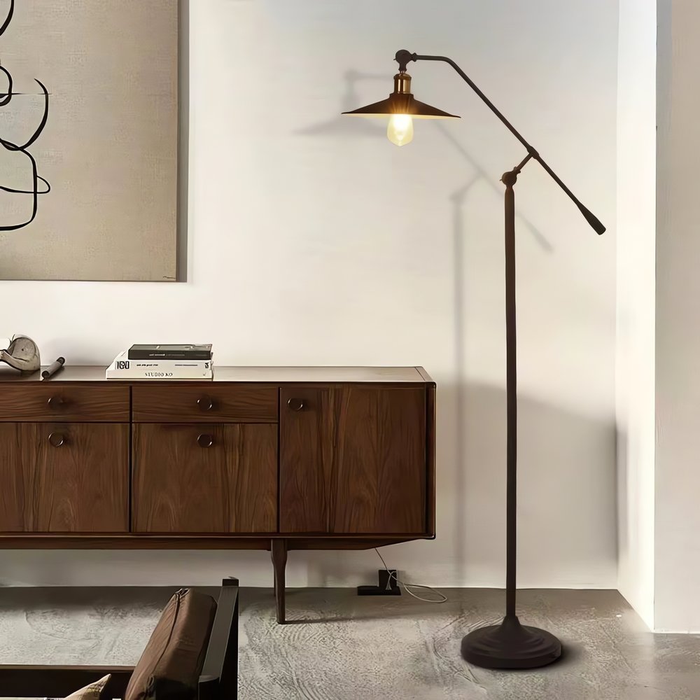 Haute Lampe Vintage Industrielle Bronze