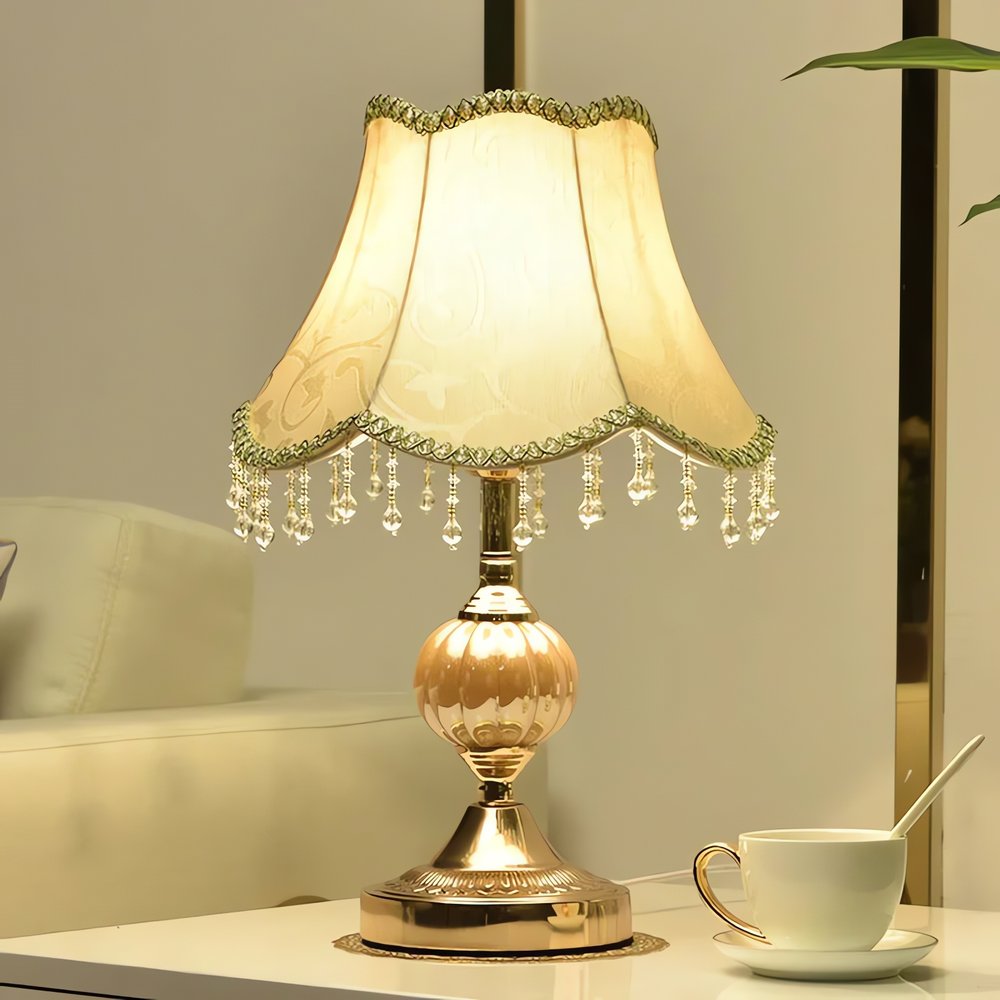 Lampe Vintage Année 30 Cristaux Perles Chic
