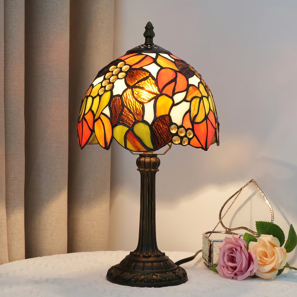 Lampe Vintage Année 50 Vitrail Multicolore