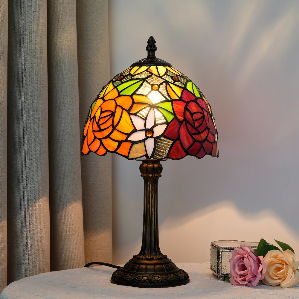 Lampe Vintage Année 50 Vitrail Orange