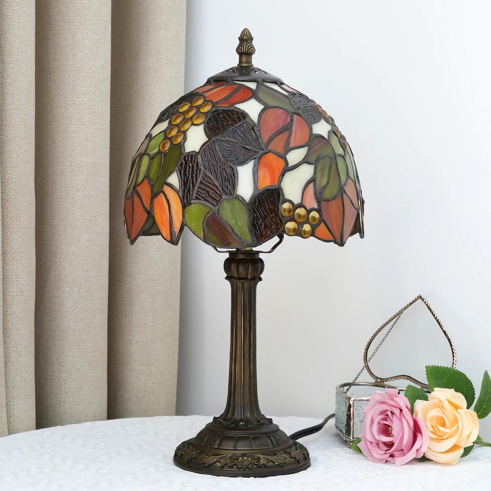 Lampe Vintage Année 50 Vitrail Sombre