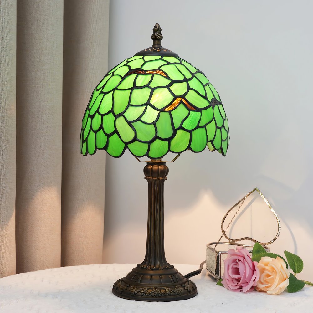 Lampe Vintage Année 50 Vitrail Vert