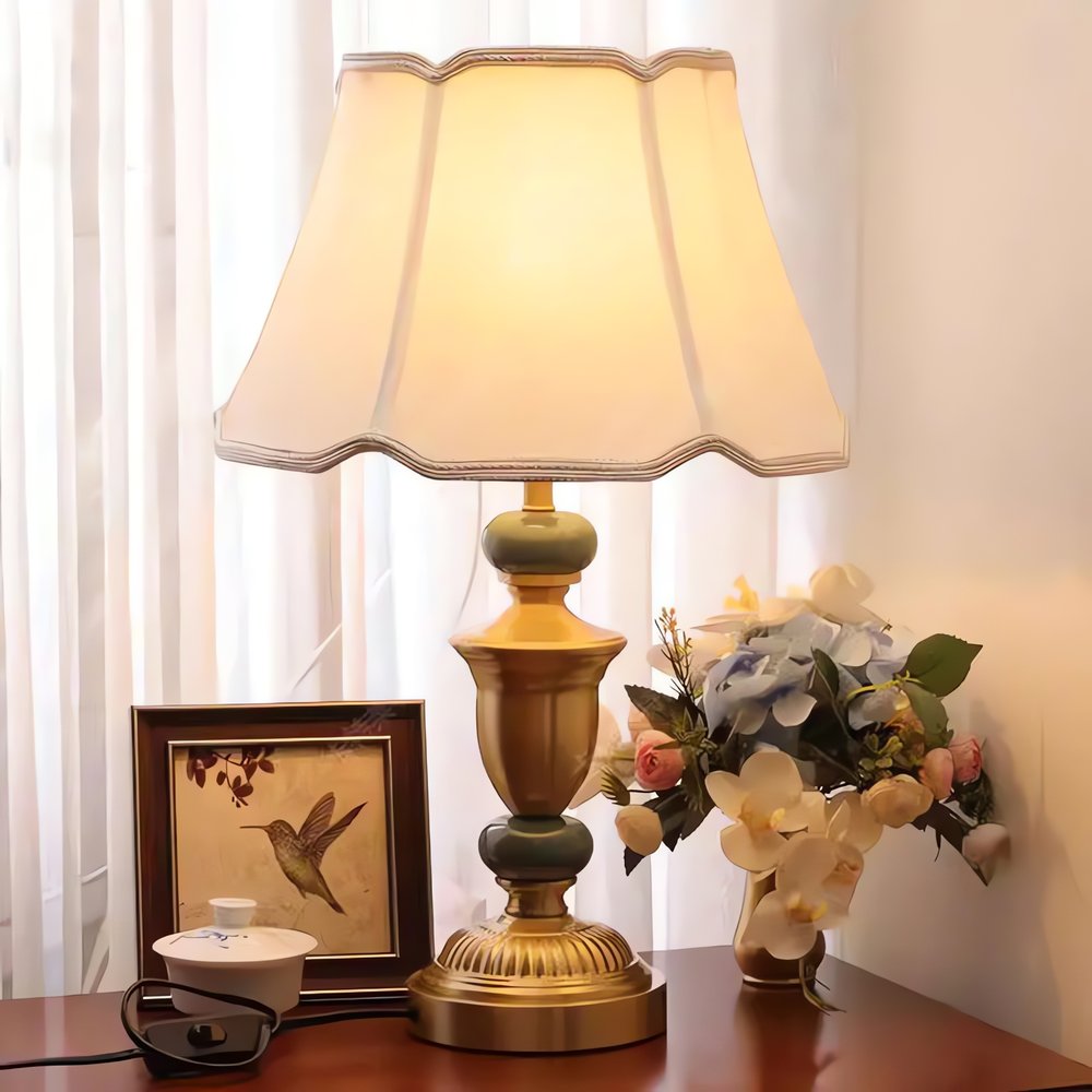 Lampe Vintage Année 80 Abat Jour Blanc