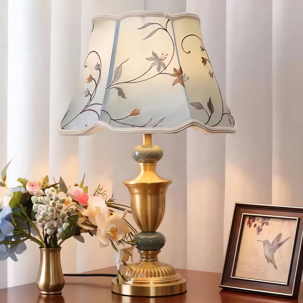 Lampe Vintage Année 80 Belle Fleuri Artisanale
