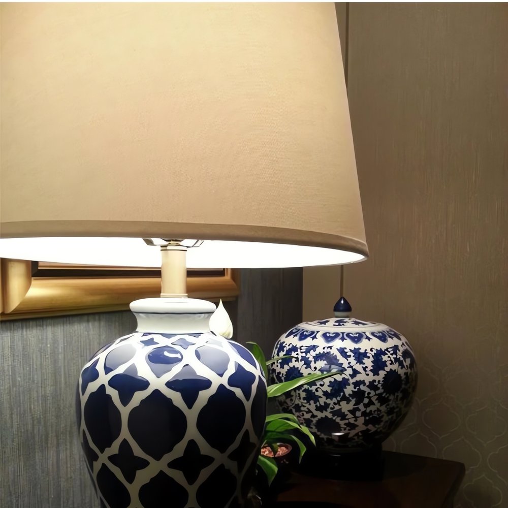Lampe Vintage Bleu Art Déco