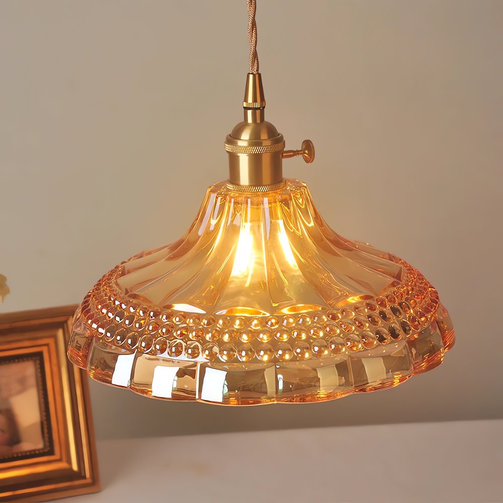 Lampe Vintage Coupelle Retro Ambre