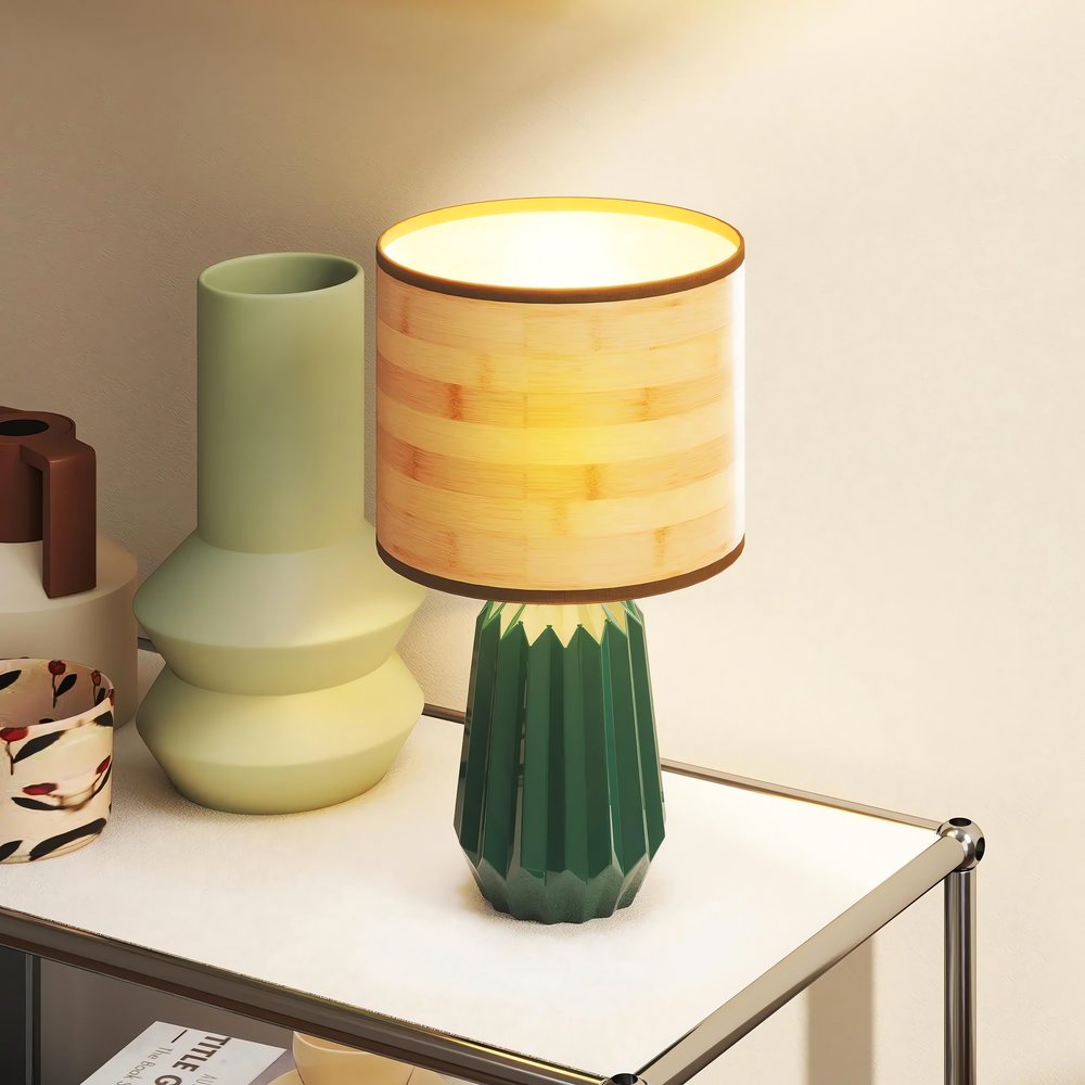 Lampe Vintage Déco Verre Plissé