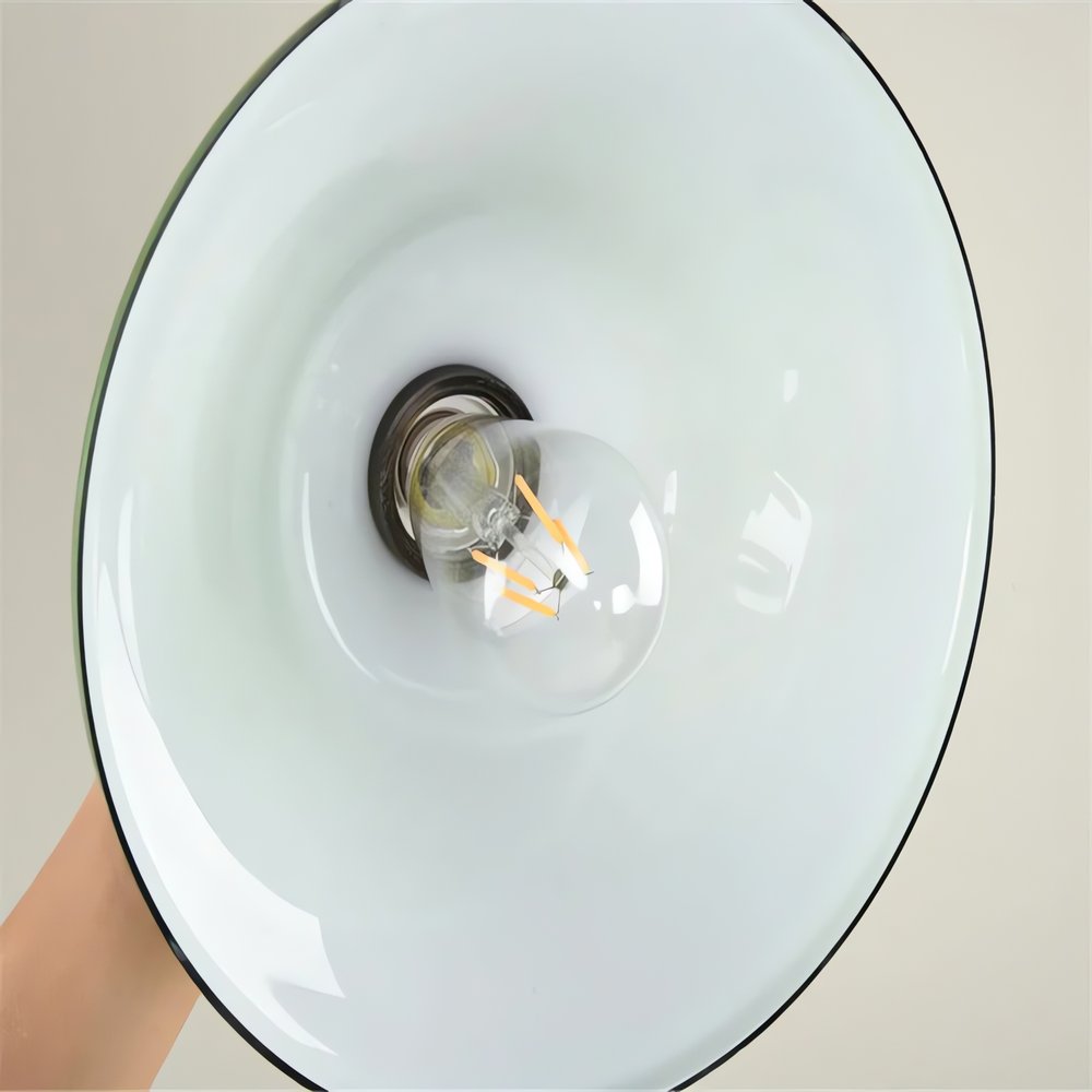 Lampe Vintage Émaillée Blanche