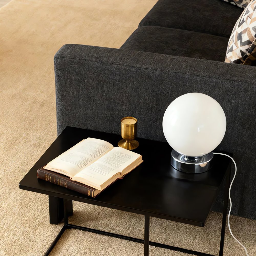 Lampe Vintage En Boule Blanche