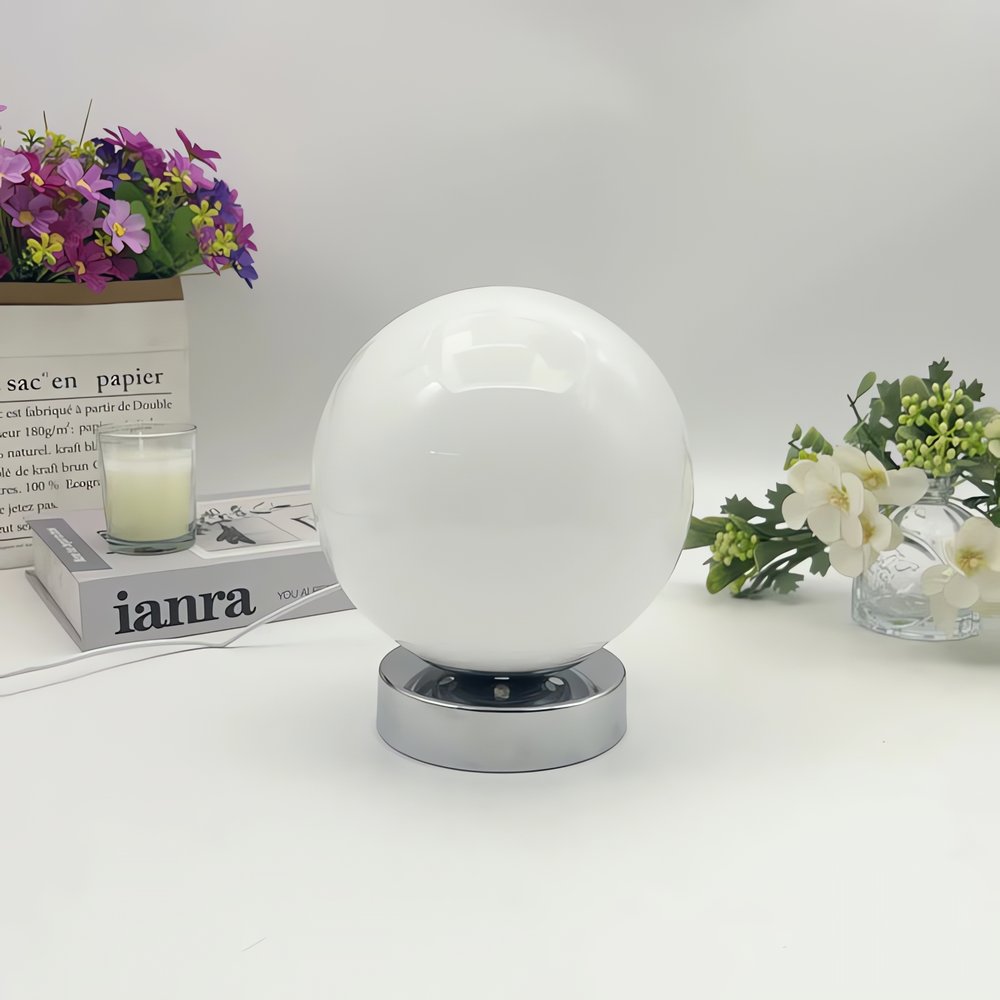 Lampe Vintage En Boule Blanche