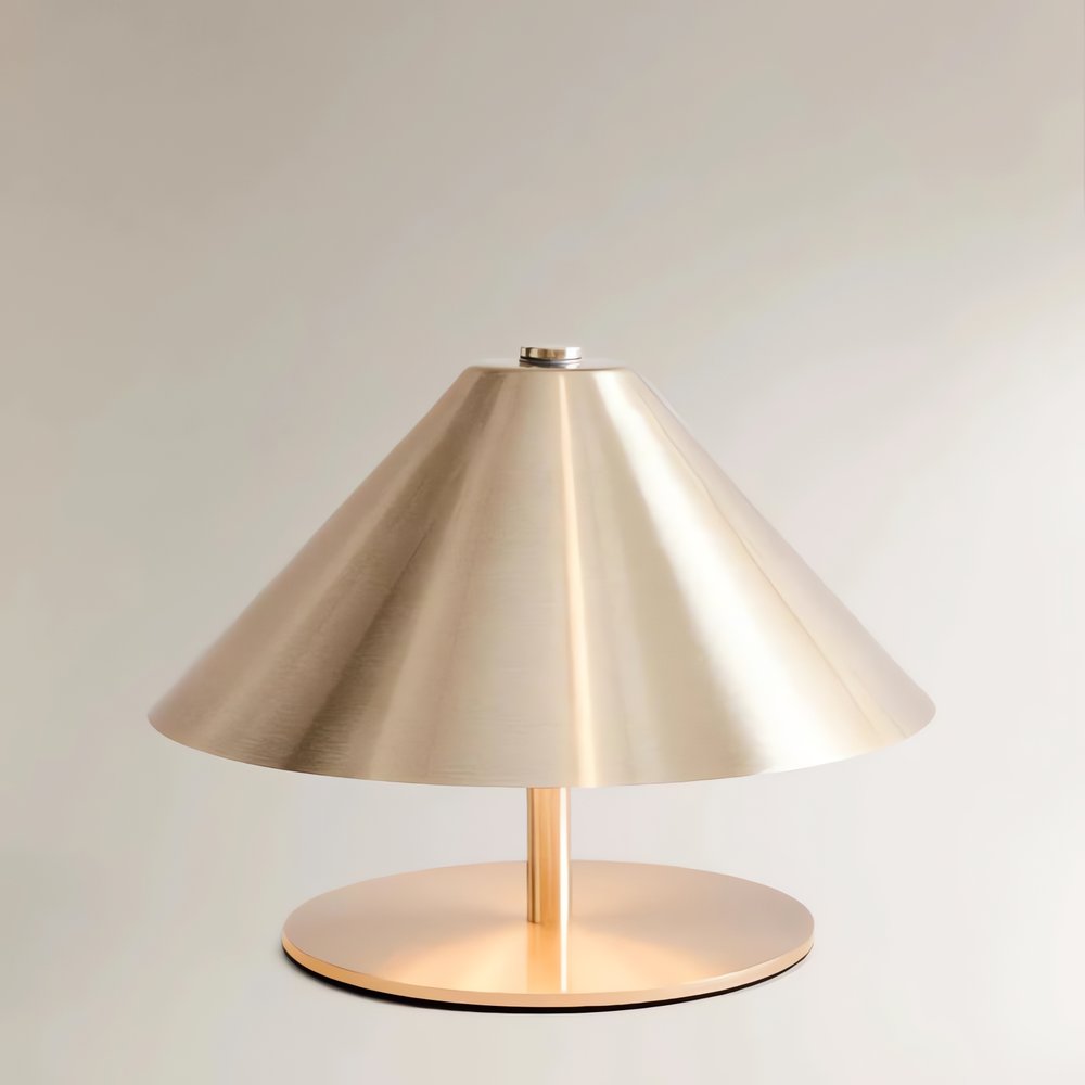 Lampe Vintage En Inox Dorée