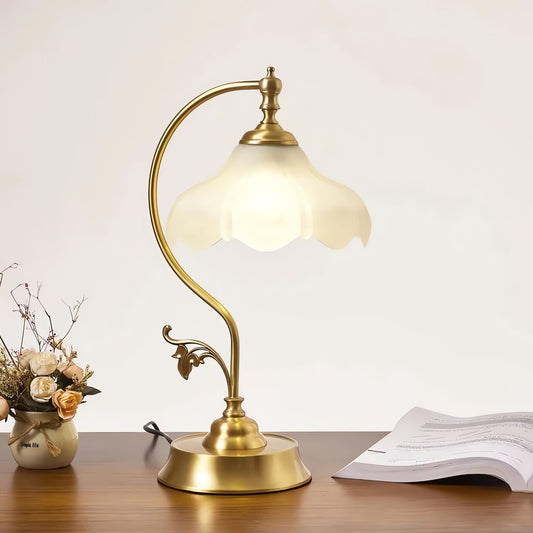Lampe Vintage En Laiton Fleur