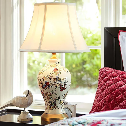 Lampe Vintage En Porcelaine