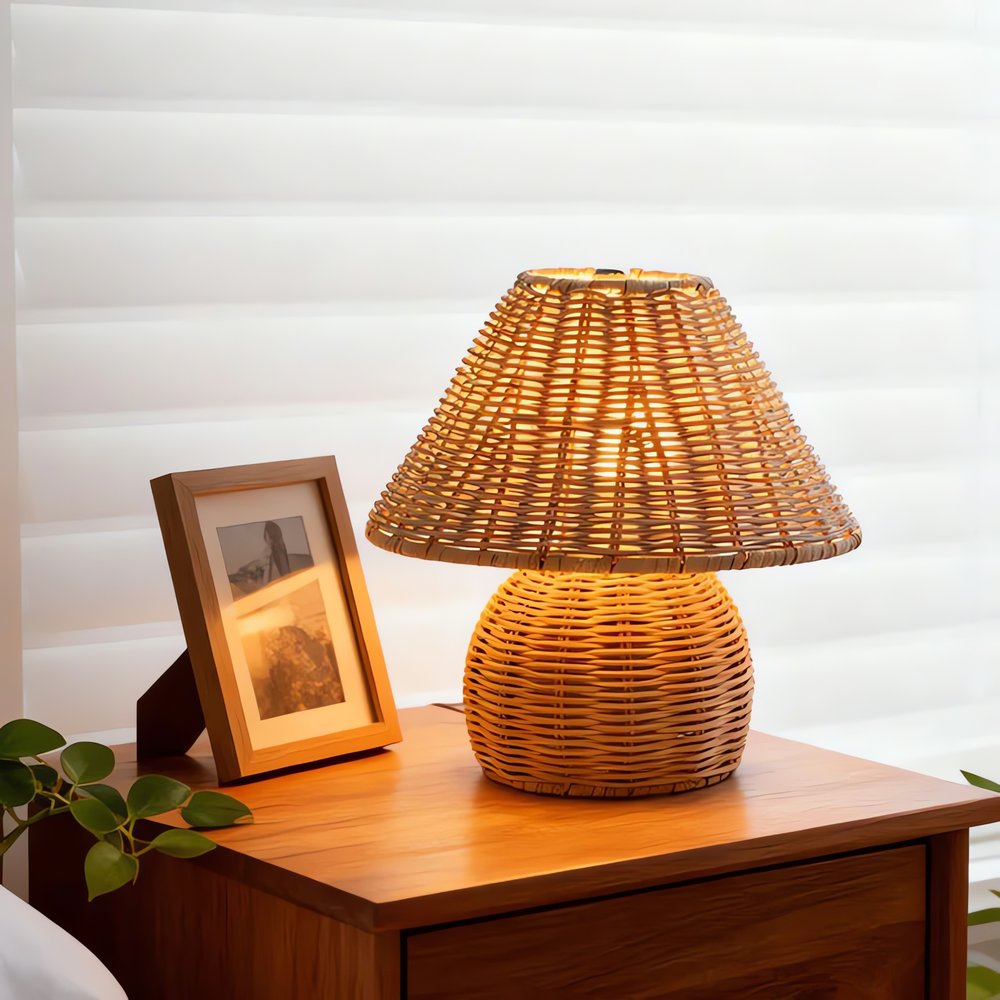 Lampe Vintage En Rotin