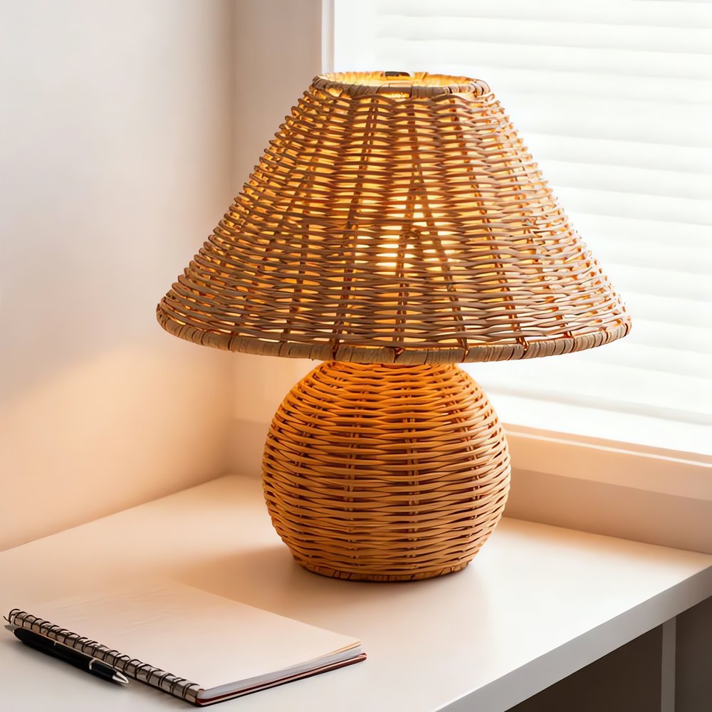 Lampe Vintage En Rotin
