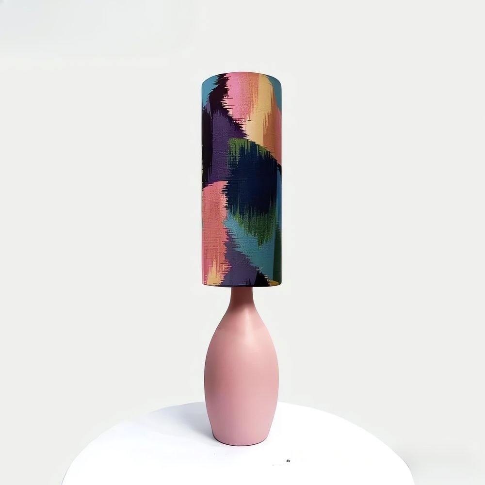 Lampe Vintage En Tissu Graphique Coloré