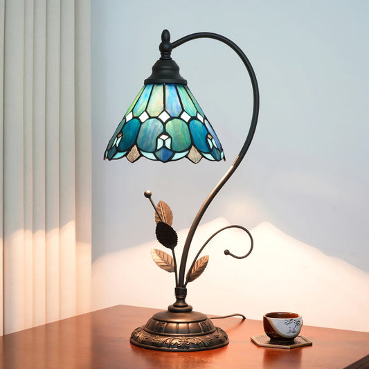 Lampe Vintage En Verre Coloré Bleu