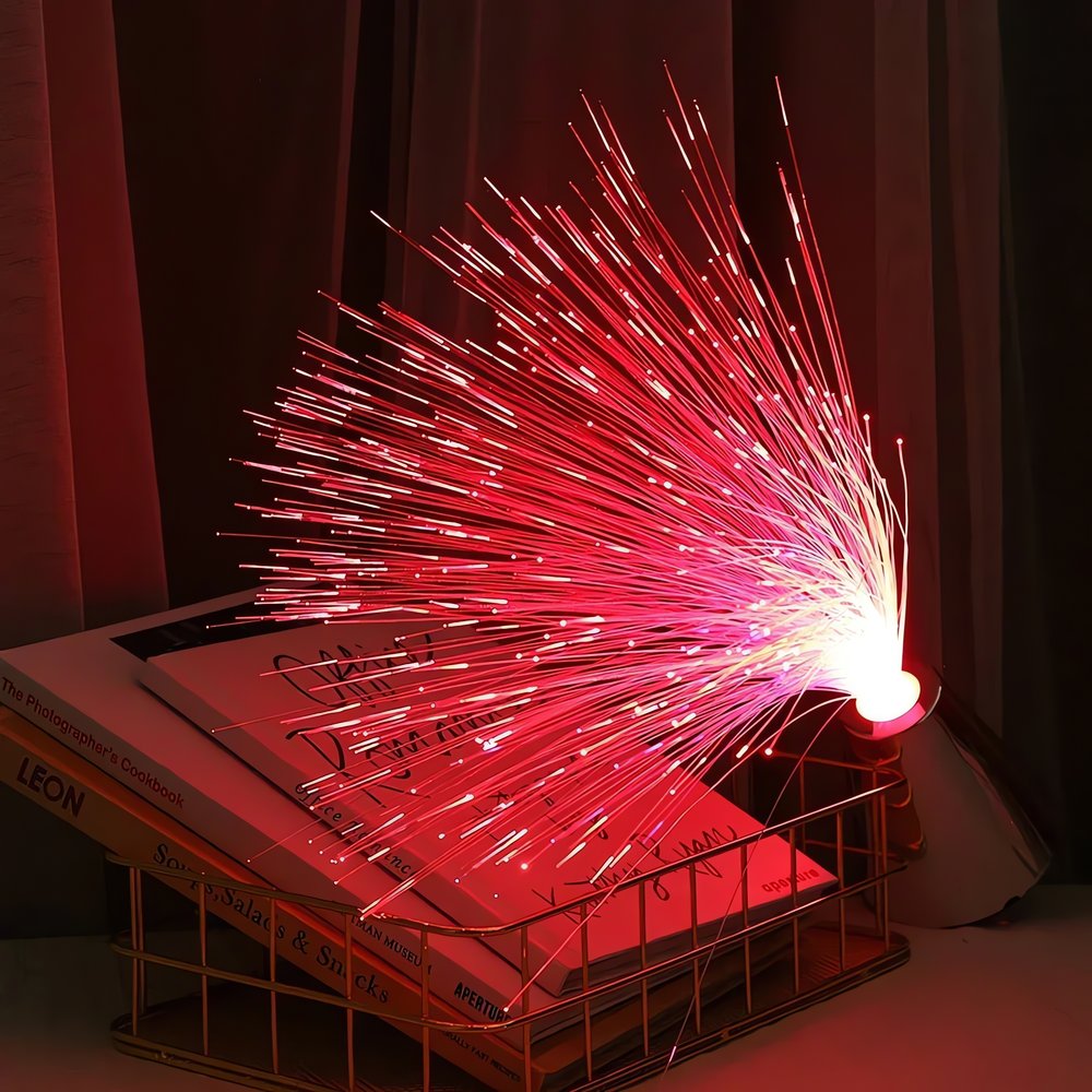 Lampe Vintage Fibre Optique Rouge