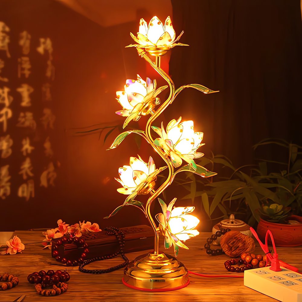 Lampe Vintage Fleur De Lotus Élégante