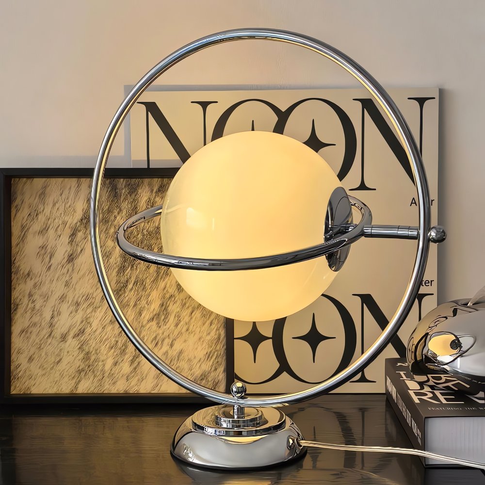 Lampe Vintage Globe En Verre Saturnien