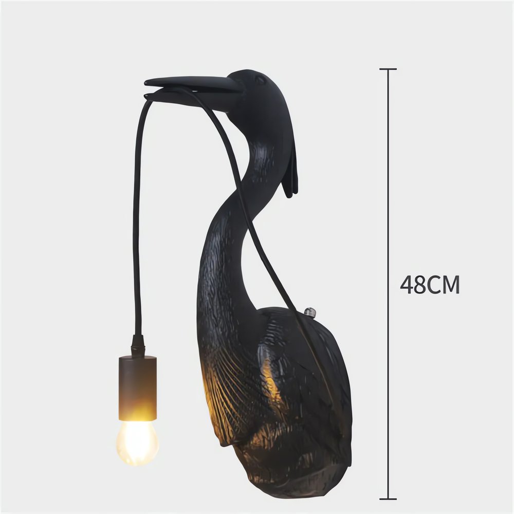 Lampe Vintage Héron Noir