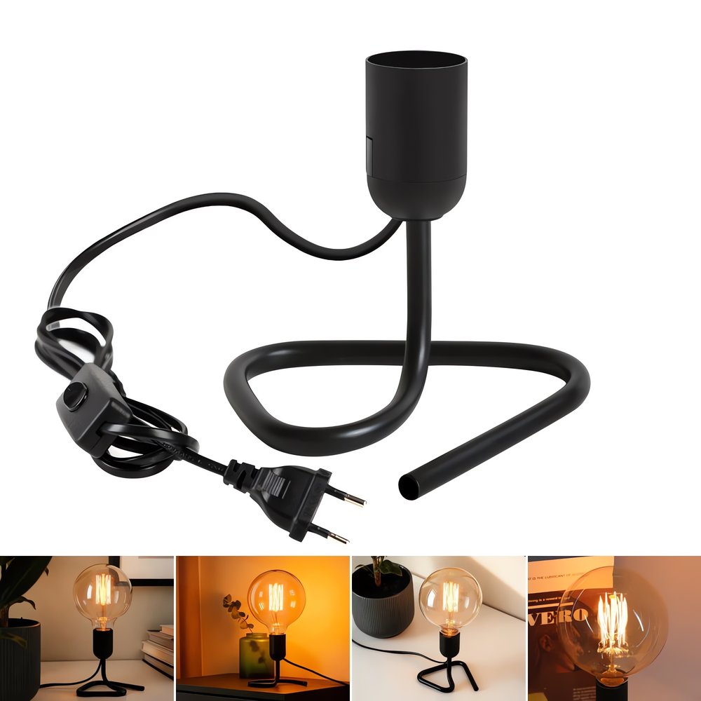 Lampe Vintage Noir Minimaliste Torsadée
