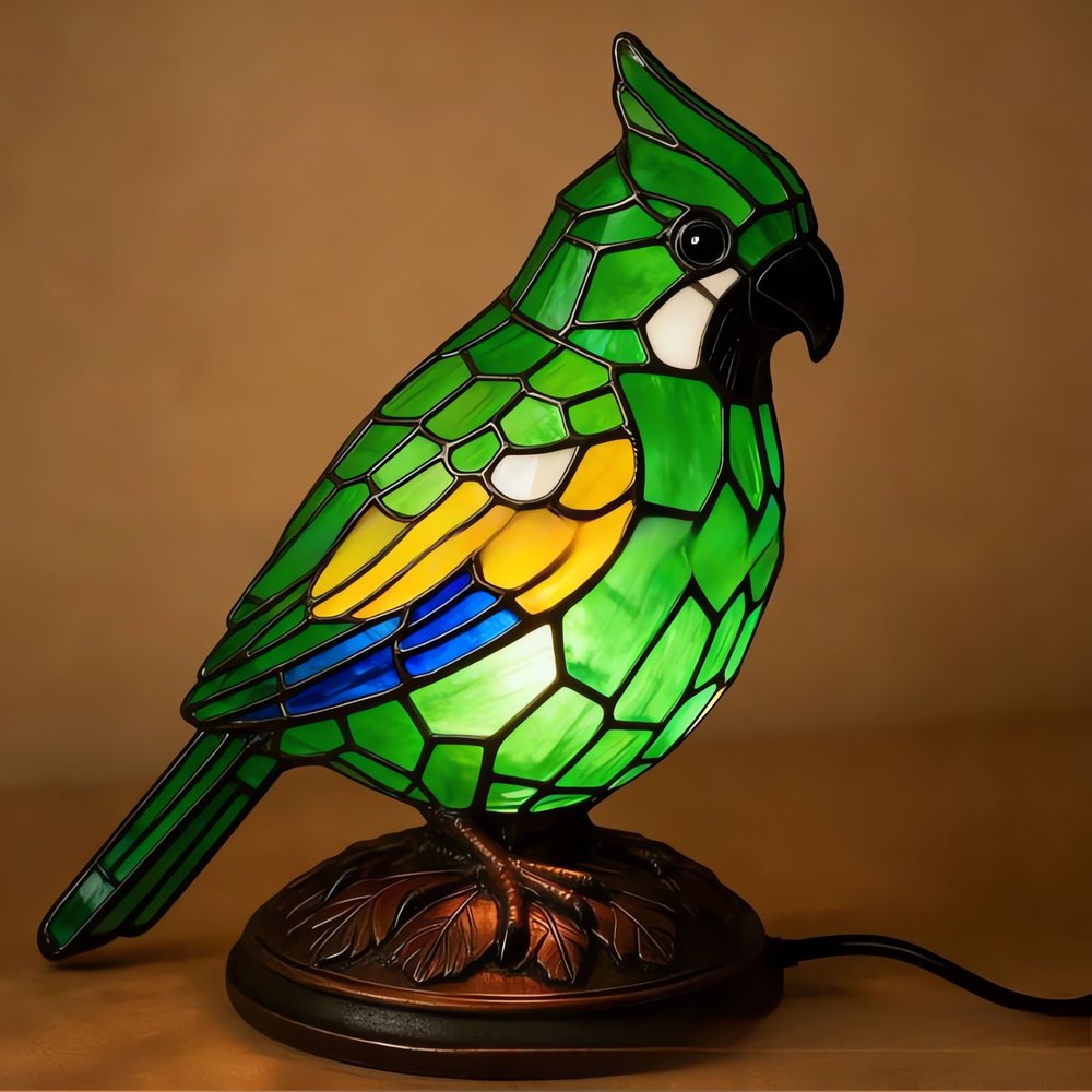 Lampe Vintage Oiseau Verte