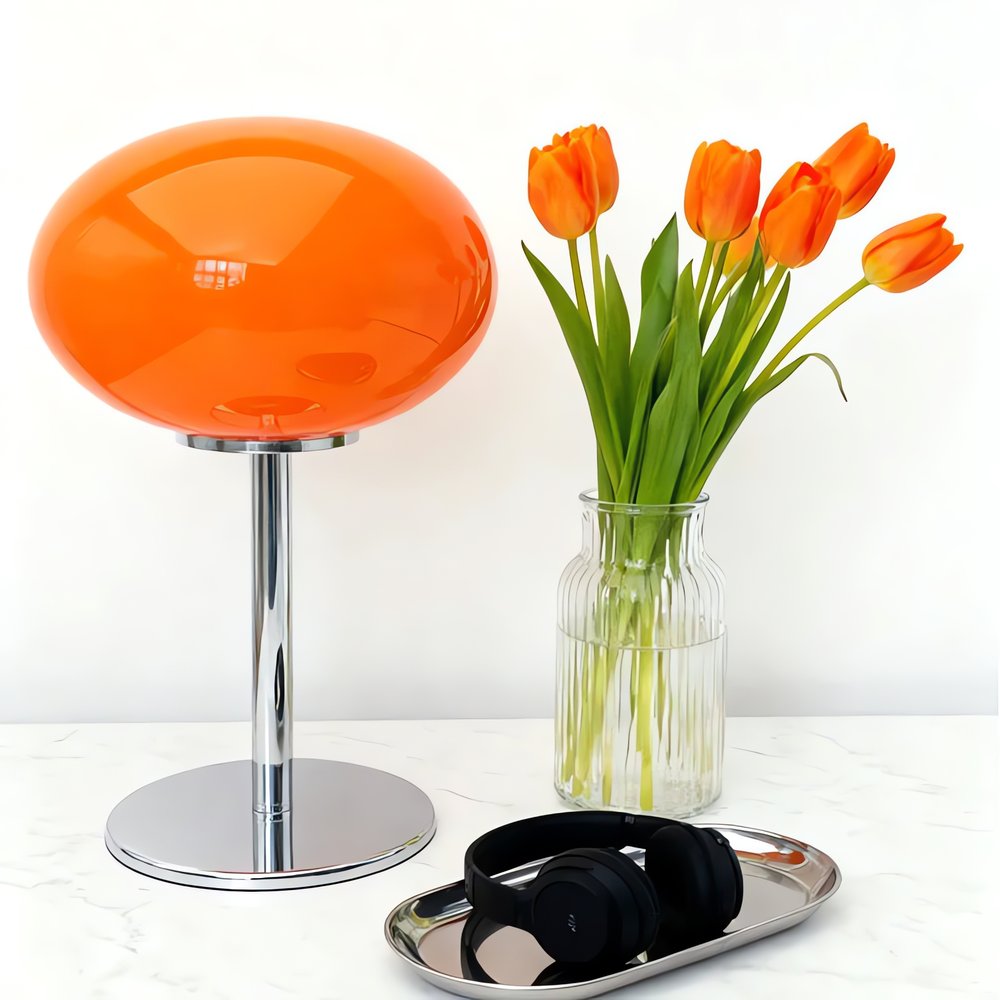 Lampe Vintage Pour Enfant Orange Tulipes