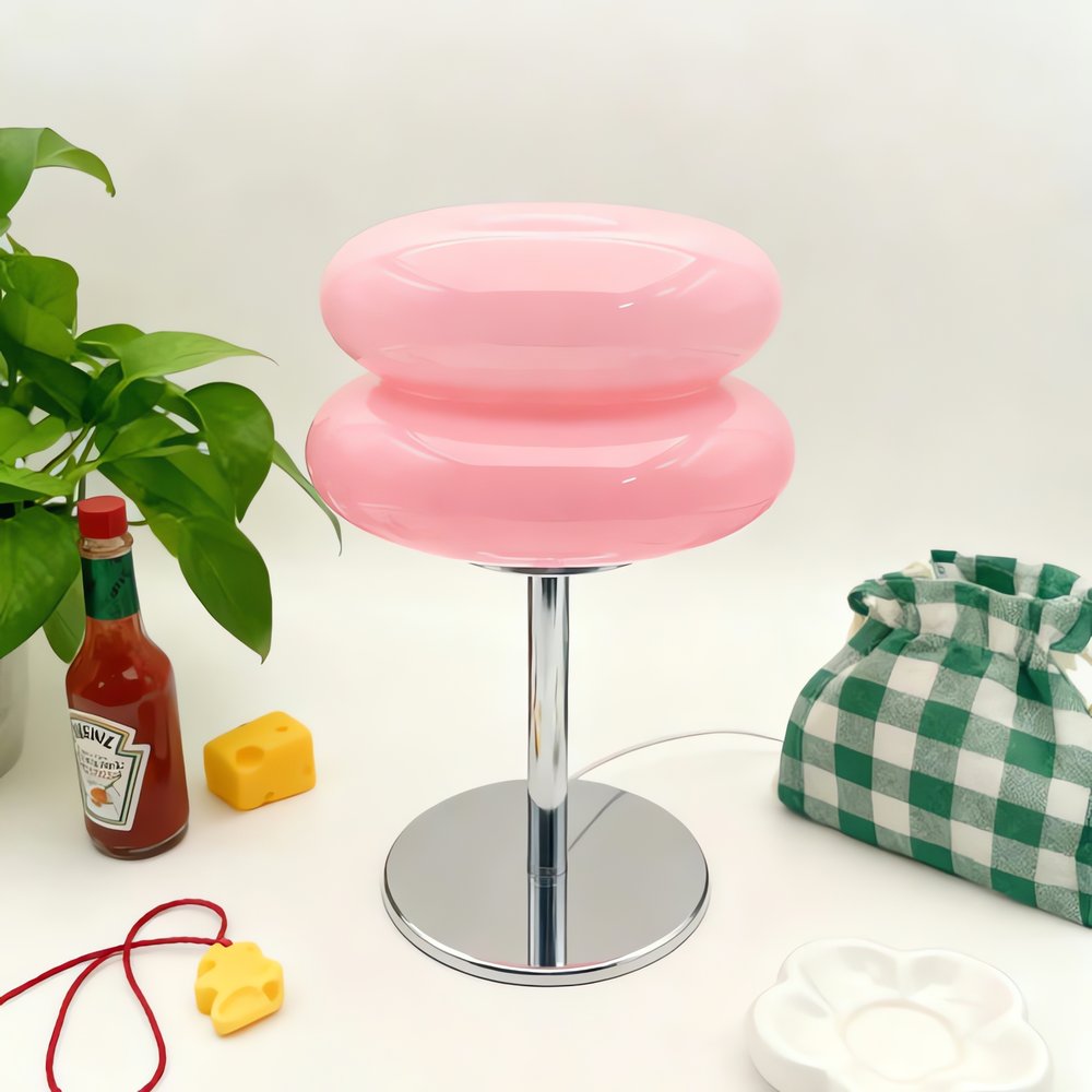 Lampe Vintage Ronde Rose Plante