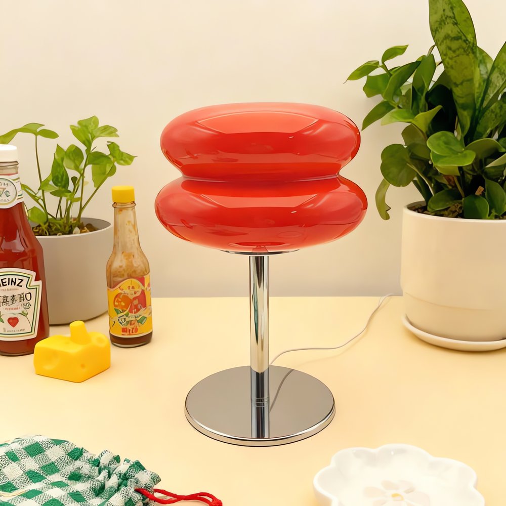 Lampe Vintage Ronde Rouge