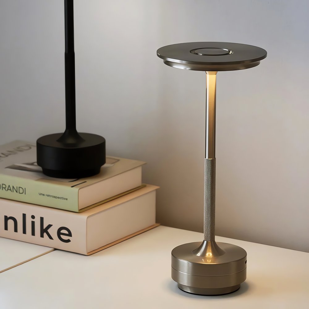 Lampe Vintage Sans Fil Acier Brossé