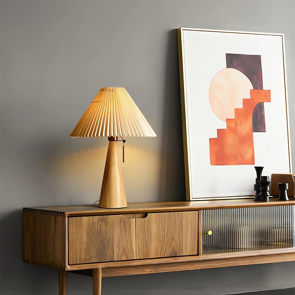 Lampe Vintage Scandinave Plissé Naturel