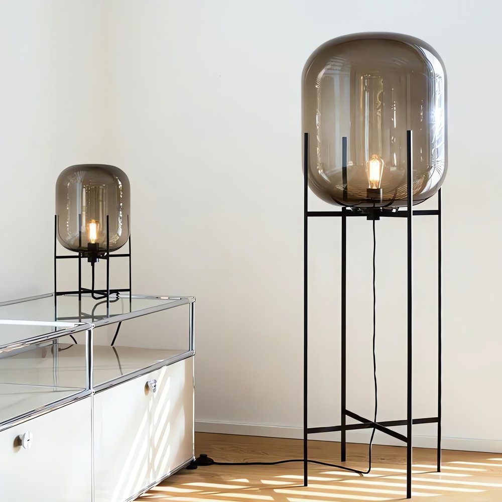 Lampe Vintage Sur Pied Métal Industriel