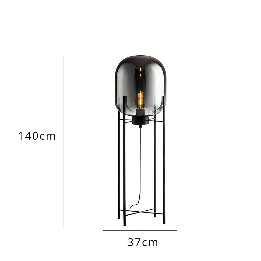 Lampe Vintage Sur Pied Moderniste Noire
