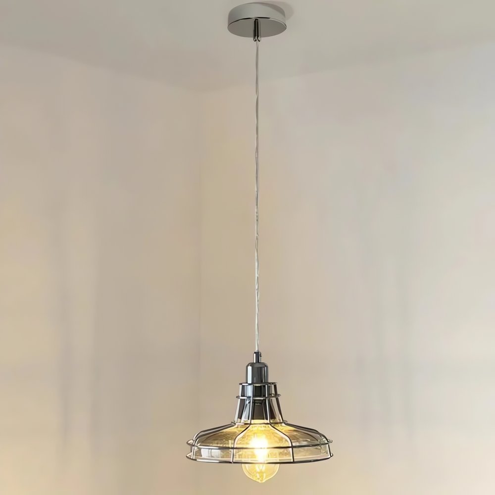 Lampe Vintage Suspension Argent Moderniste