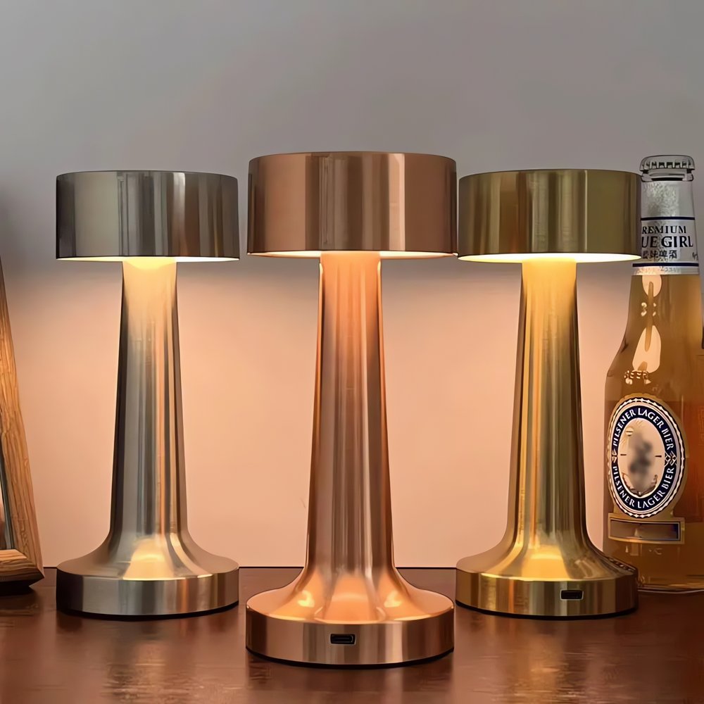 Lampe Vintage Tactile Métal Brossé