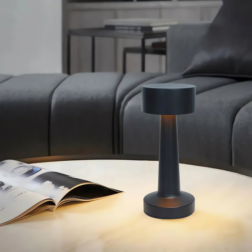 Lampe Vintage Tactile Noire Ronde