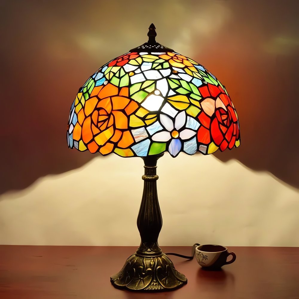 Lampe Vintage Tiffany Roses Couleurs
