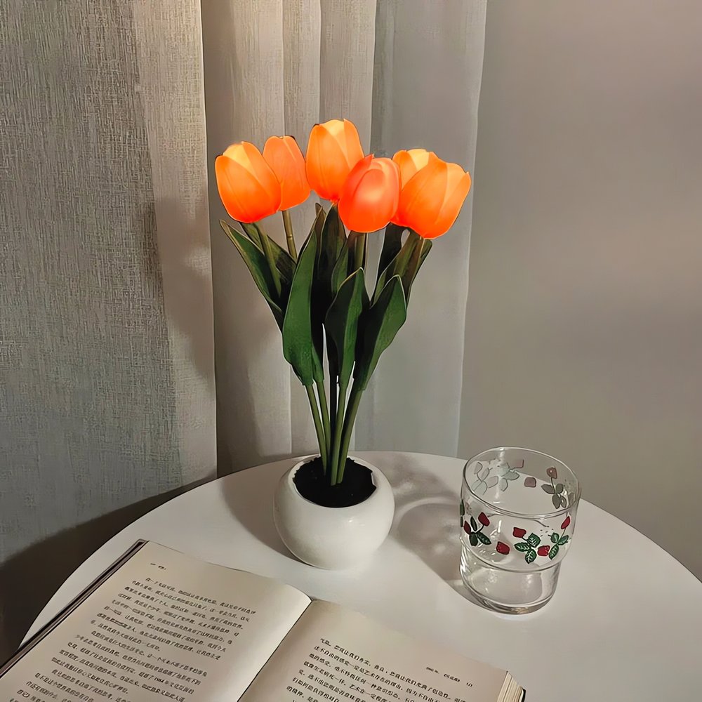 Lampe Vintage Tulipe Feuillage