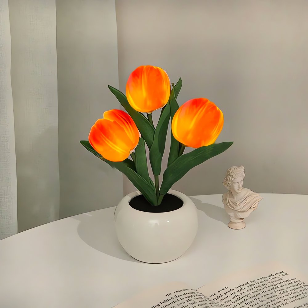 Lampe Vintage Tulipe Feuillage Bouquet