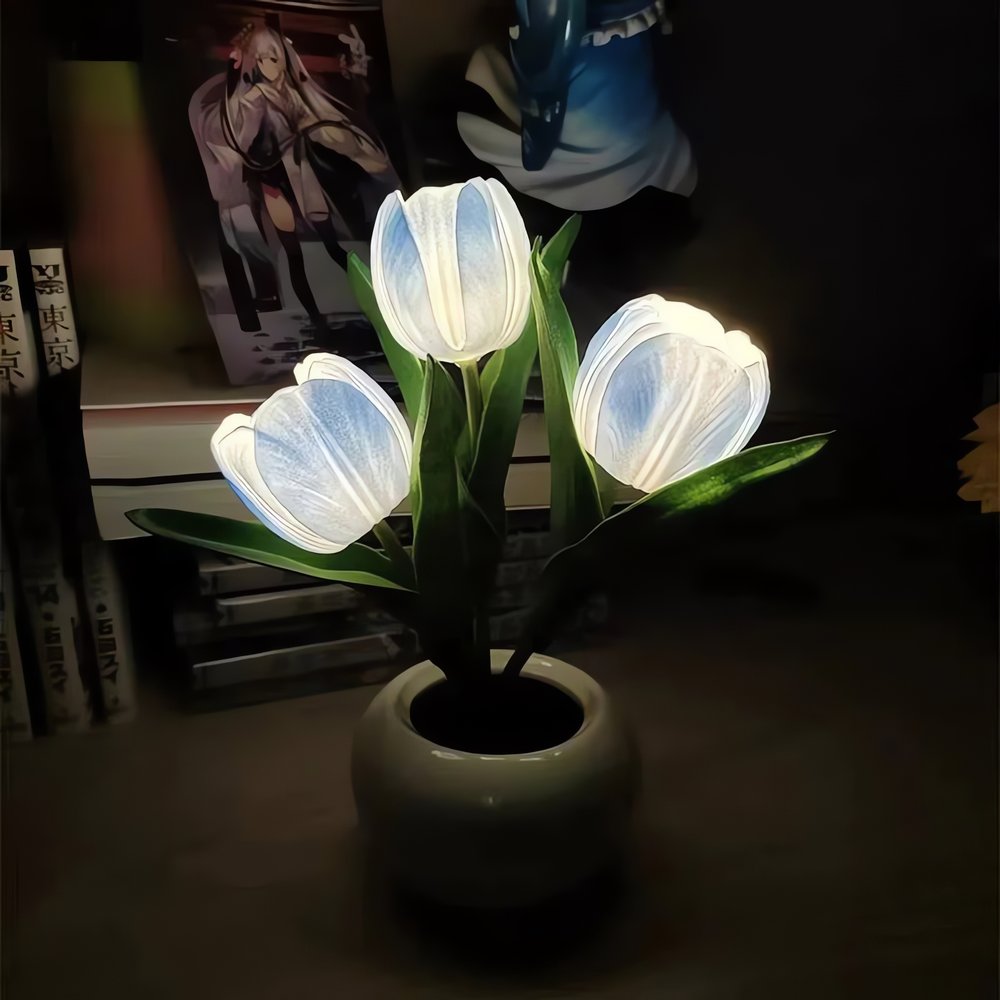 Lampe Vintage Tulipe Fleur Blanche